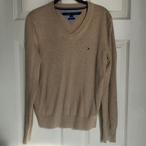 Tan beige v-neck sweater